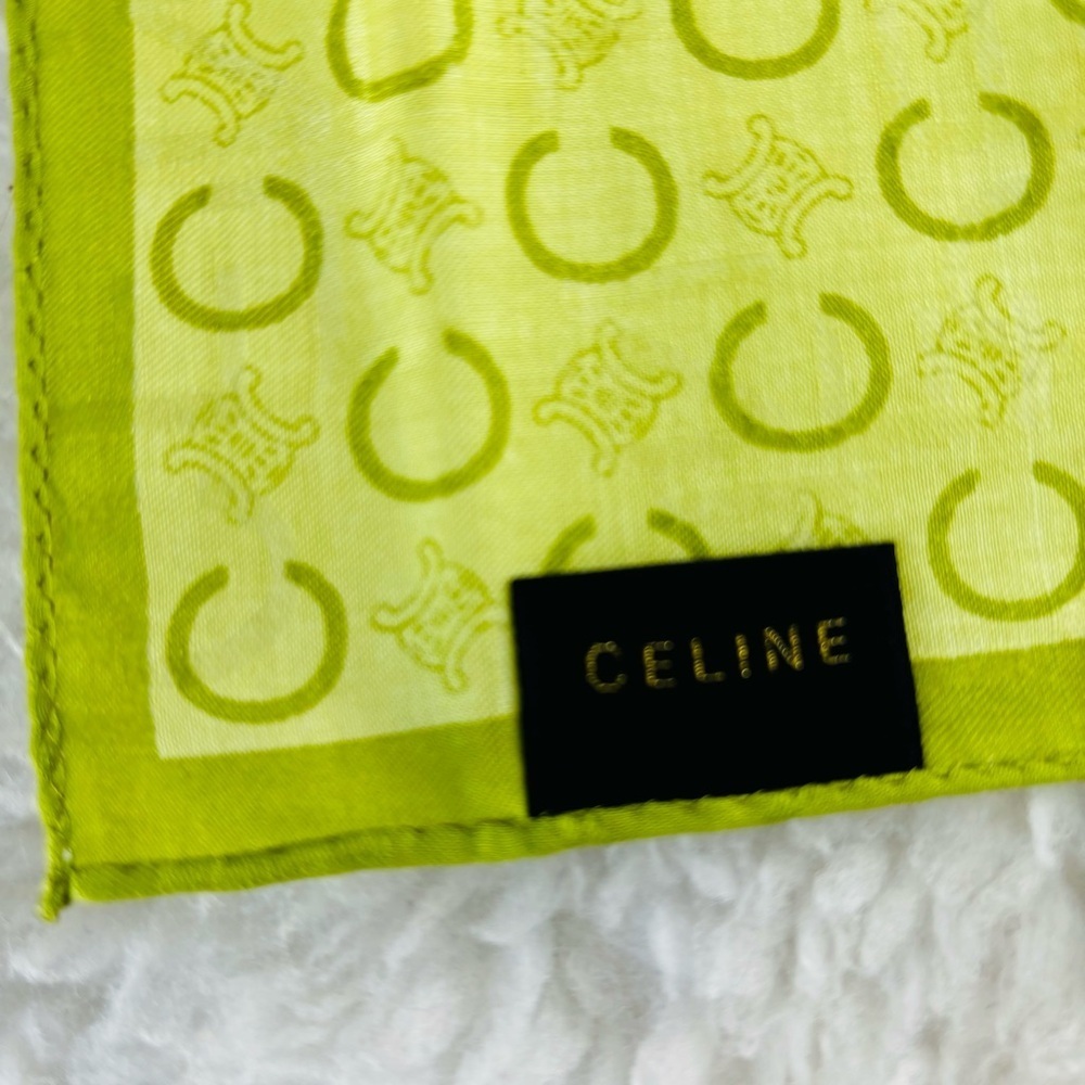 CELINE C Logomania Monogram 100% Cotton Square Bandanna/ Scarf Size 23” x 23” - Picture 3 of 16